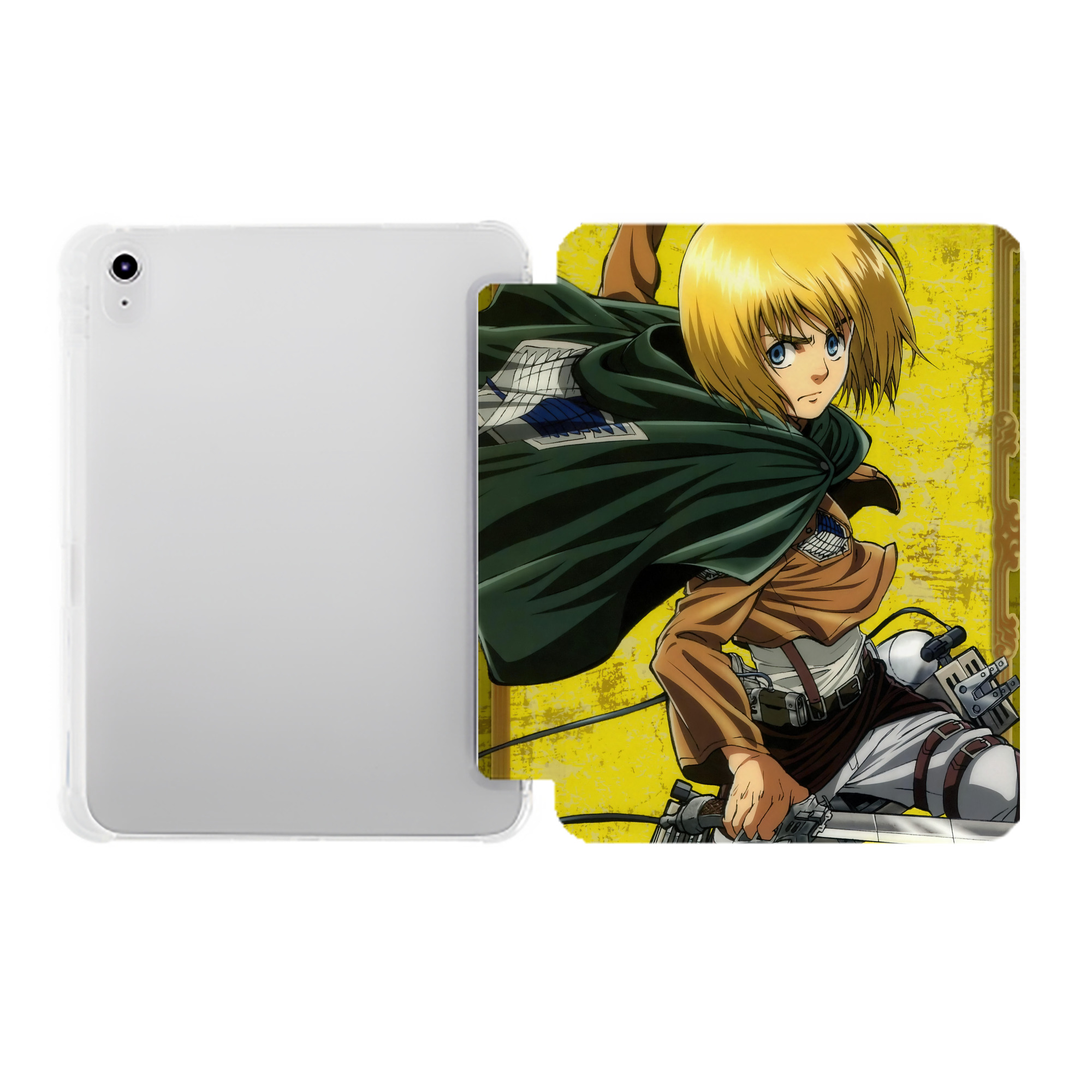 （画像用） 進撃の巨人 Attack on Titan IPad ケース ペン収納付き 三つ折りスタンド PUレザー×シリコン 対応機種9.5/10.5/10.9インチ